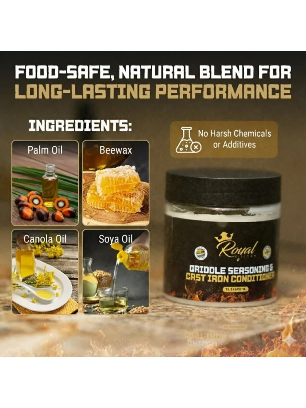 2-IN-1 Cast Iron & Carbon Steel Conditioner | Restores & Protects Cookware, Food